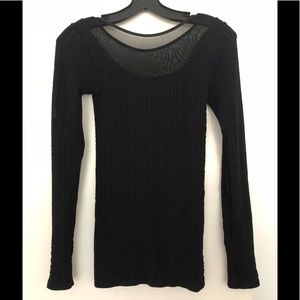 Free People Intimately long sleeve black top